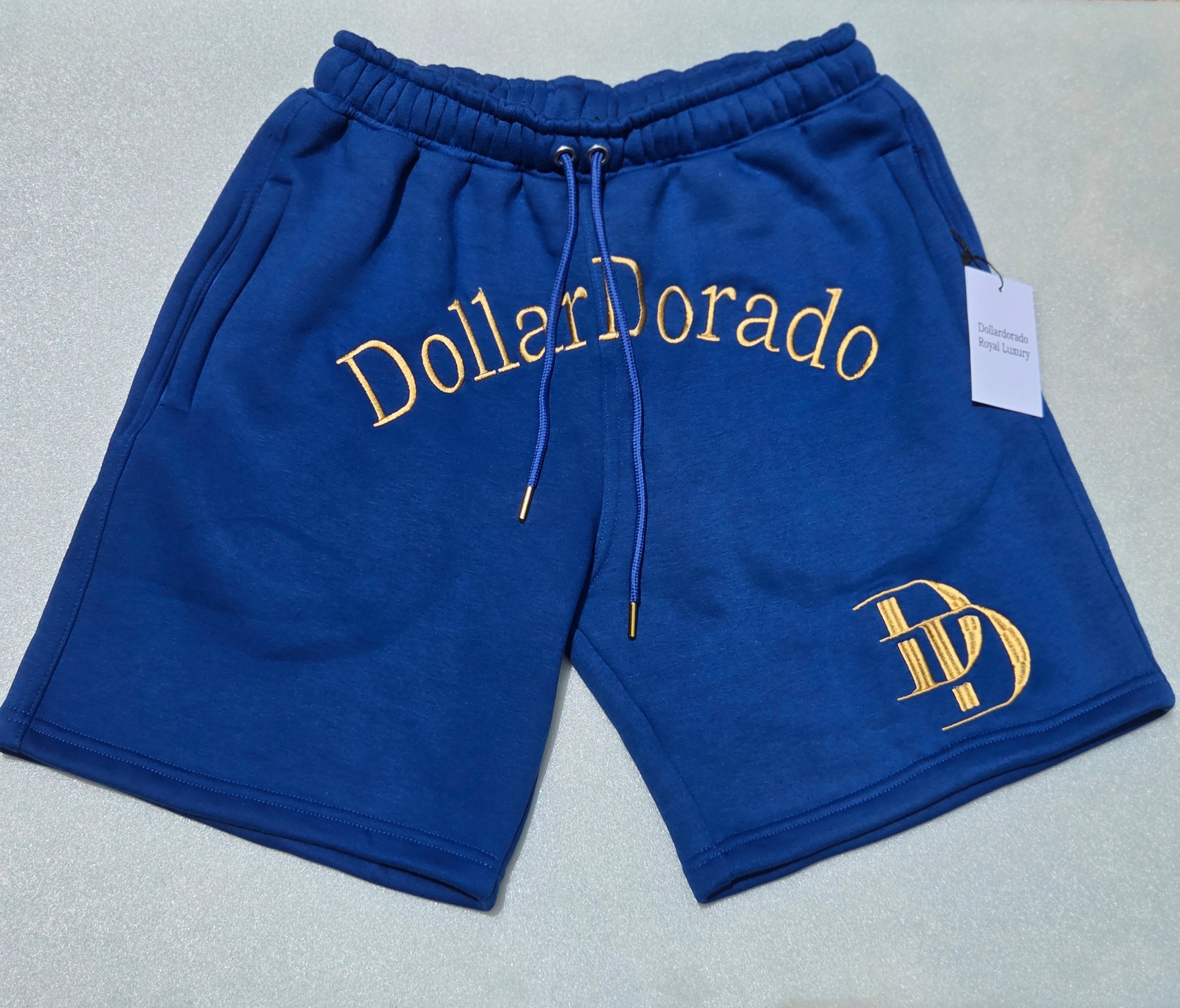 DollarDorado Royal Luxury Plush Shorts-Sapphire Blue