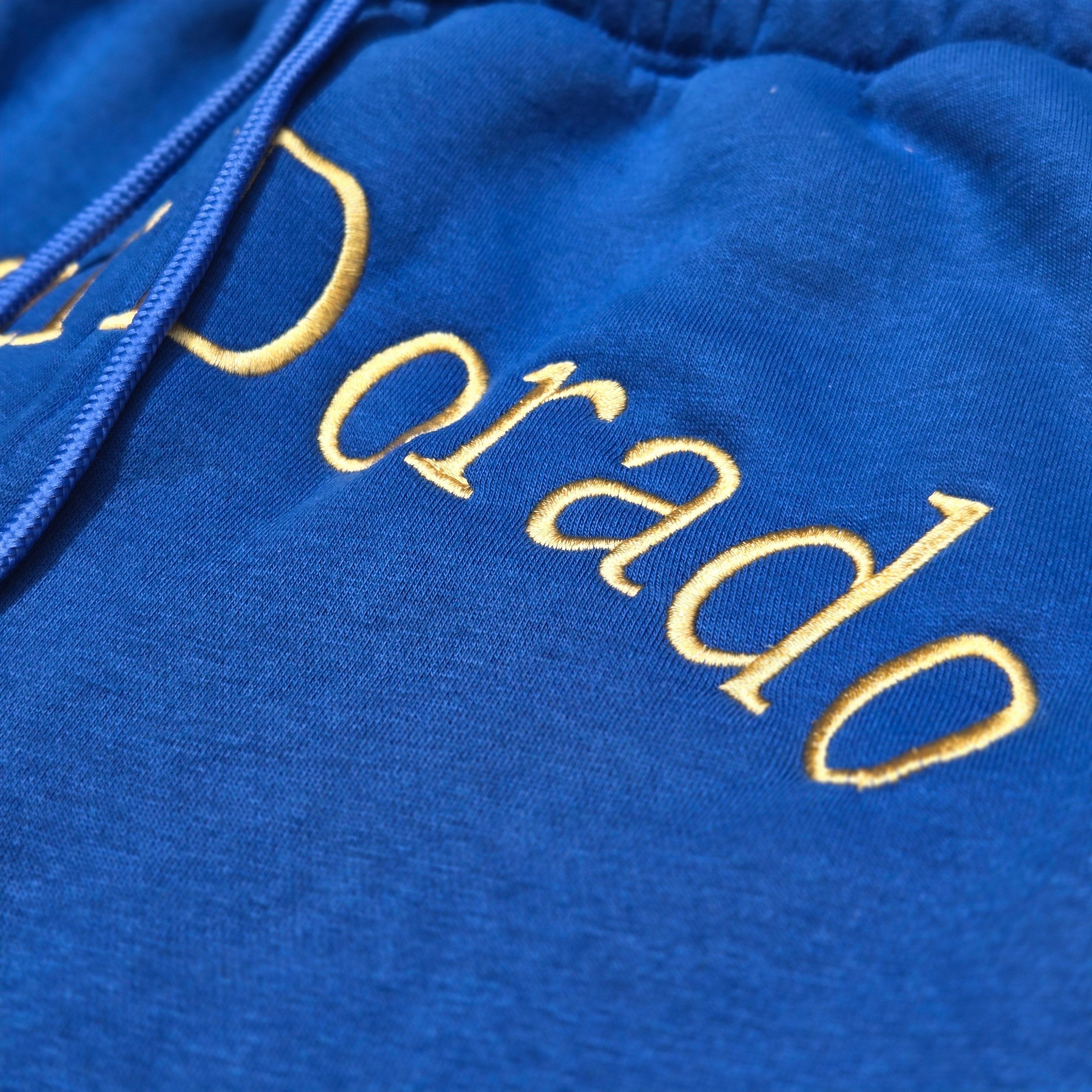 DollarDorado Royal Luxury Plush Shorts-Sapphire Blue