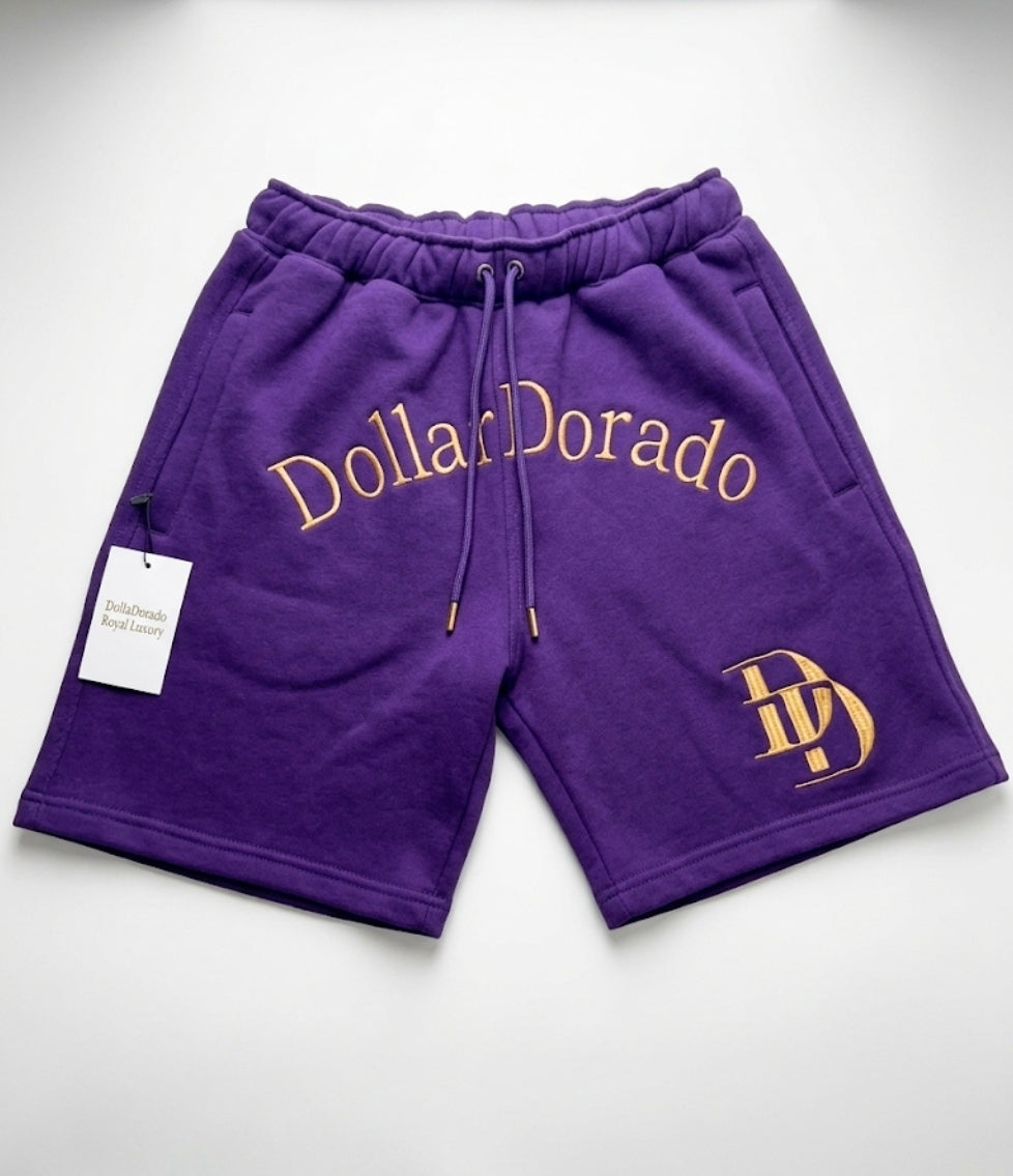 DollarDorado Royal Luxury Plush Shorts - Purple
